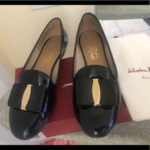 Salvatore Ferragamo patent leather black shoes